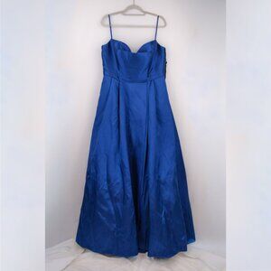 Vera Wang Bride Vihaan Sleeveless Satin Mikado Gown, Royal Blue, Size US 18